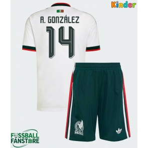 Mexiko Armando Gonzalez #14 Replik Auswärtstrikot Kinder WM 2026 Kurzarm (+ Kurze Hosen)